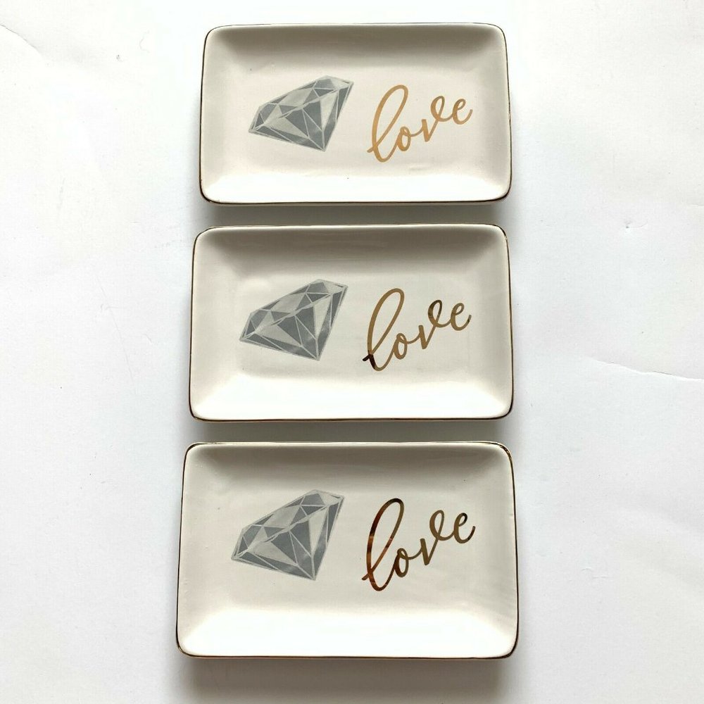 NWT! Lot of 3 Design Guild Love Rec Trinket Tray